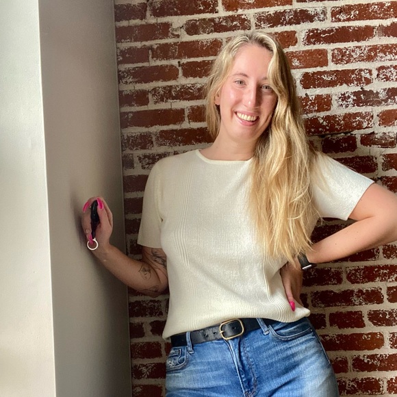 Kasper Tops - Kasper off white knit top